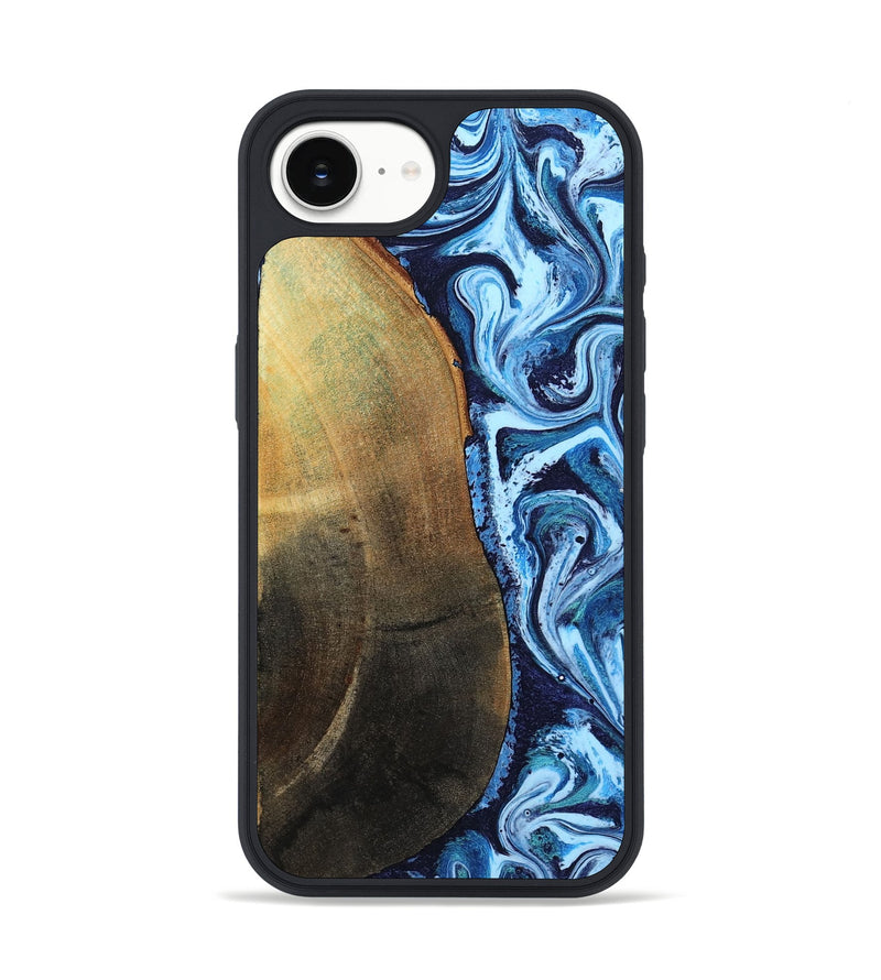 iPhone 16e Wood Phone Case - Keshawn (Blue, 784130)