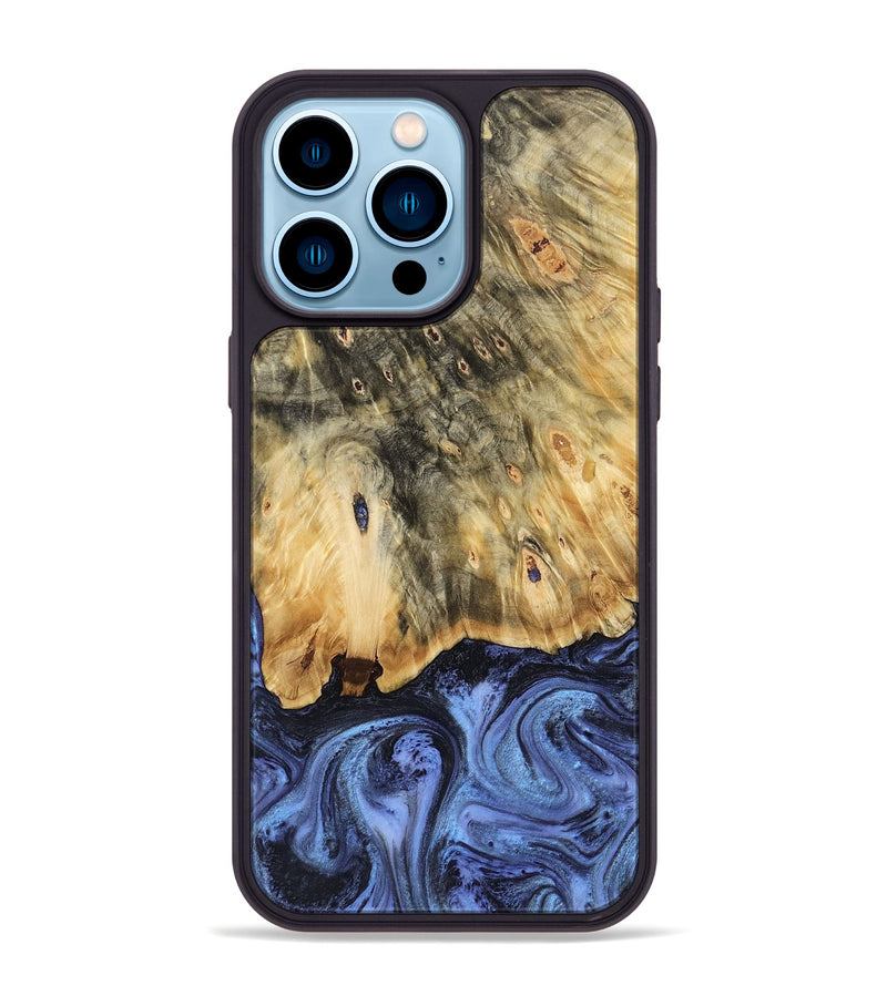 iPhone 14 Pro Max Wood Phone Case - Andi (Blue, 784136)