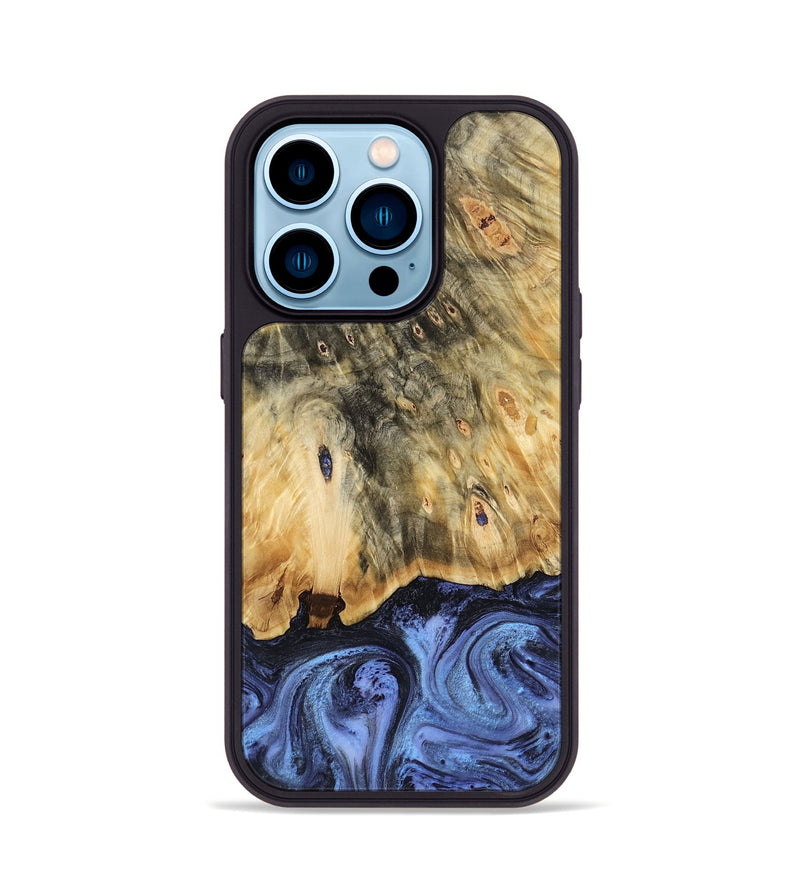 iPhone 14 Pro Wood Phone Case - Andi (Blue, 784136)