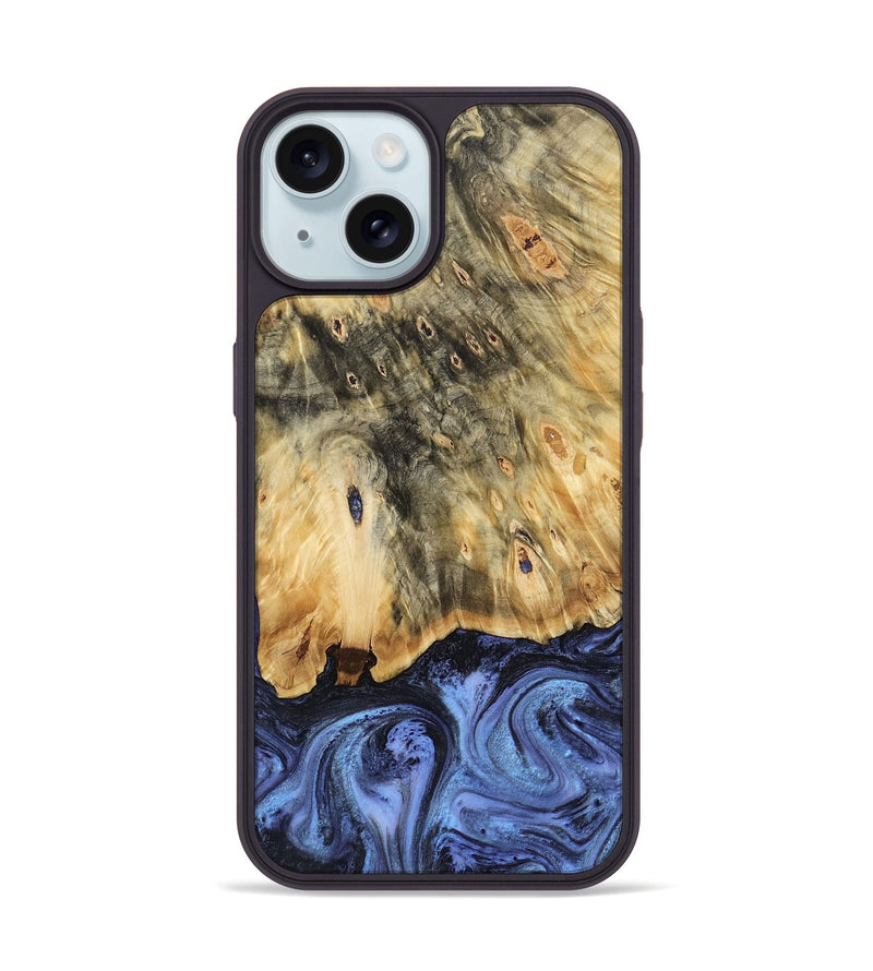 iPhone 15 Wood Phone Case - Andi (Blue, 784136)