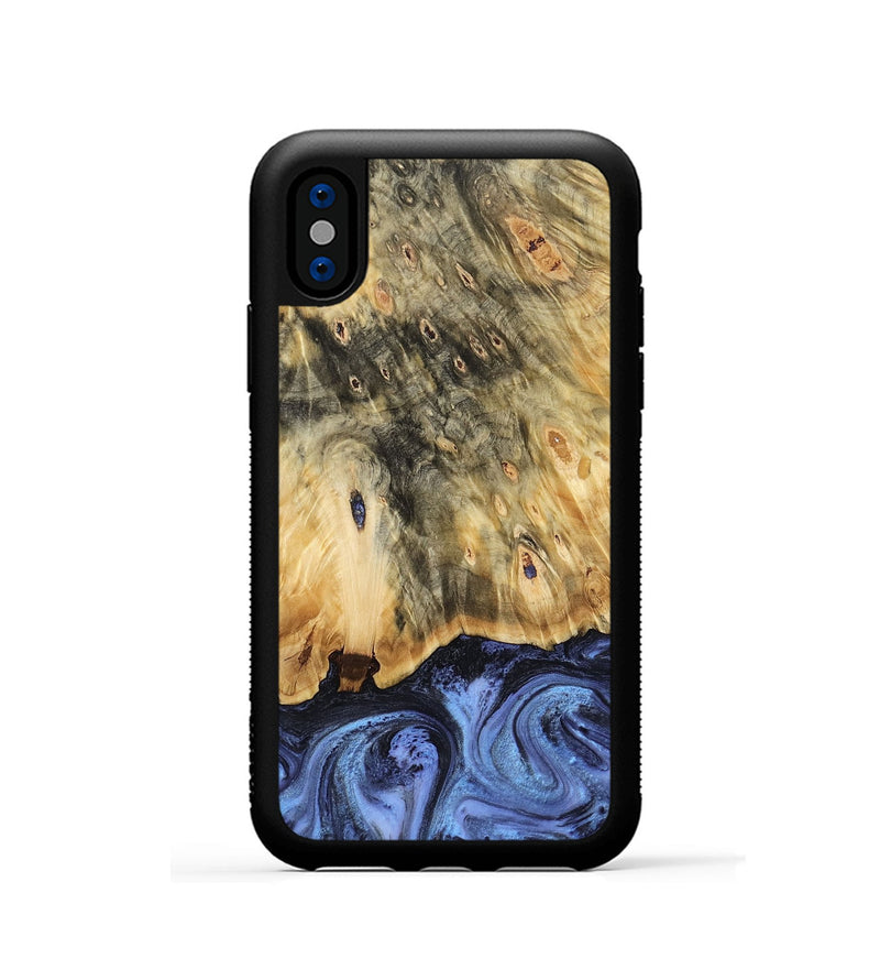 iPhone Xs Wood Phone Case - Andi (Blue, 784136)
