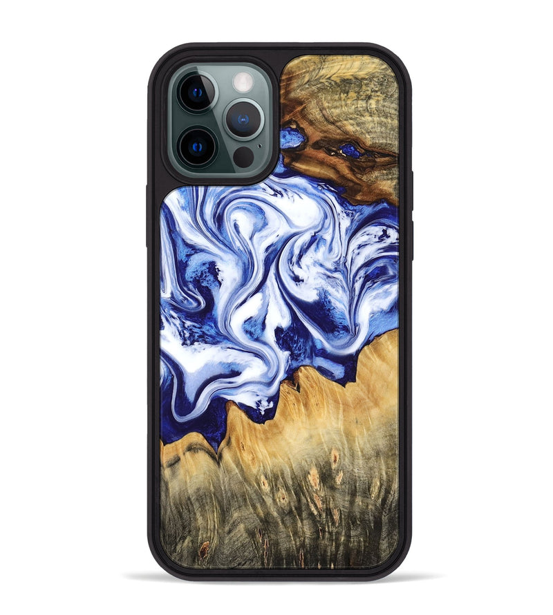 iPhone 12 Pro Max Wood Phone Case - Freeman (Blue, 784138)