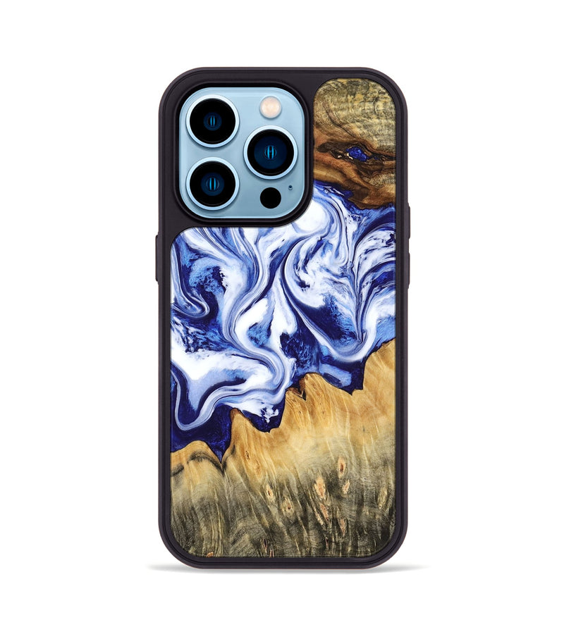 iPhone 14 Pro Wood Phone Case - Freeman (Blue, 784138)