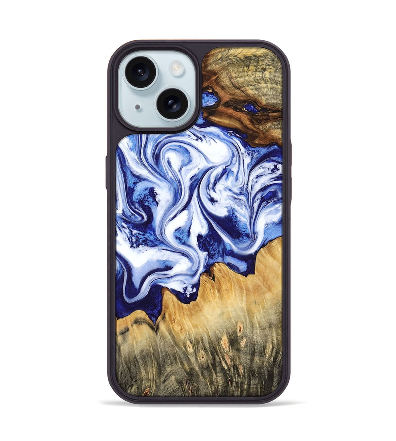 iPhone 15 Wood Phone Case - Freeman (Blue, 784138)