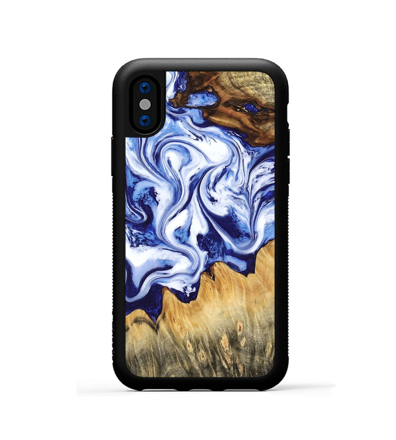 iPhone Xs Wood Phone Case - Freeman (Blue, 784138)