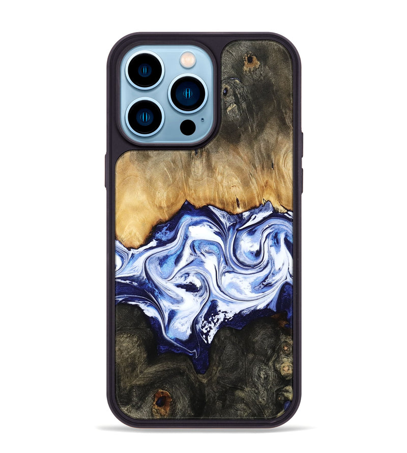 iPhone 14 Pro Max Wood Phone Case - Floyd (Blue, 784140)