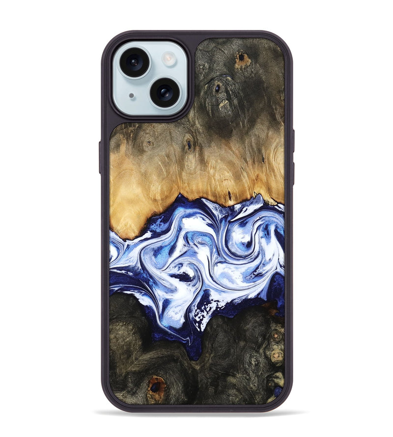 iPhone 15 Plus Wood Phone Case - Floyd (Blue, 784140)