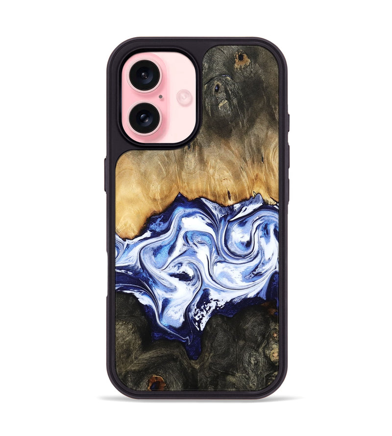 iPhone 16 Wood Phone Case - Floyd (Blue, 784140)