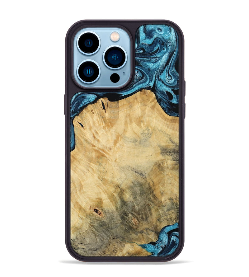 iPhone 14 Pro Max Wood Phone Case - Talon (Blue, 784143)
