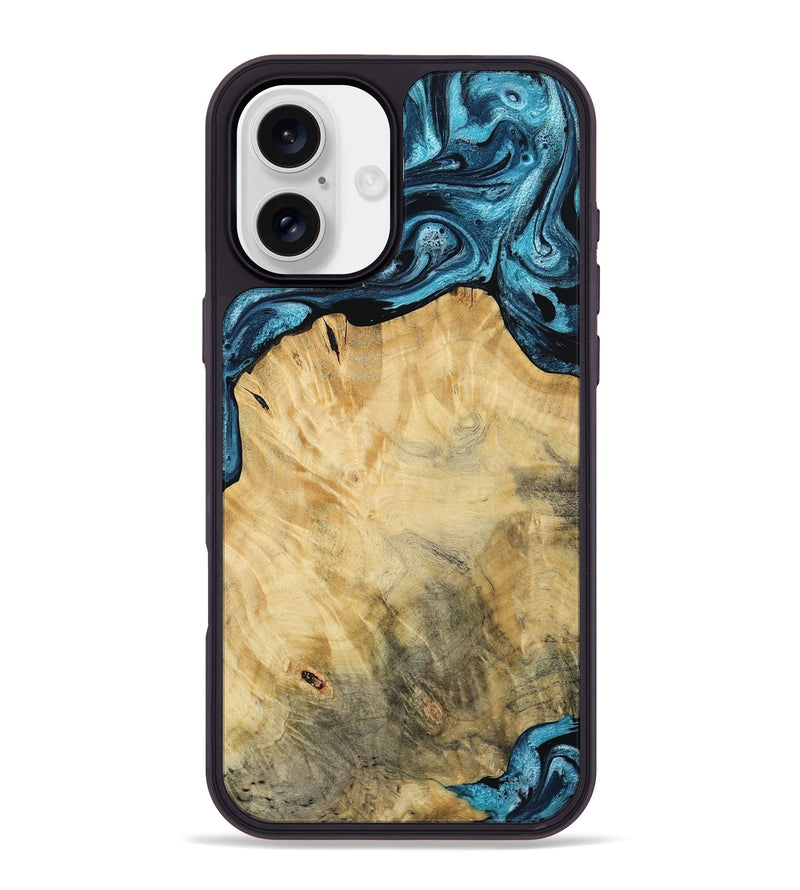 iPhone 16 Plus Wood Phone Case - Talon (Blue, 784143)