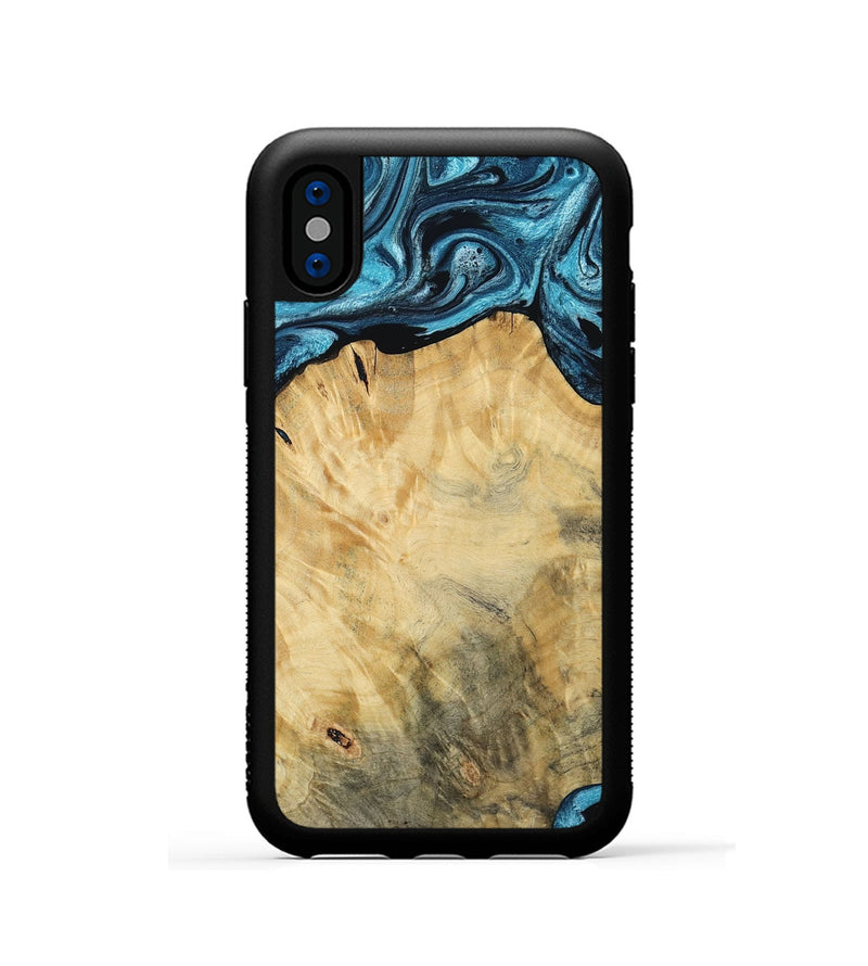 iPhone Xs Wood Phone Case - Talon (Blue, 784143)