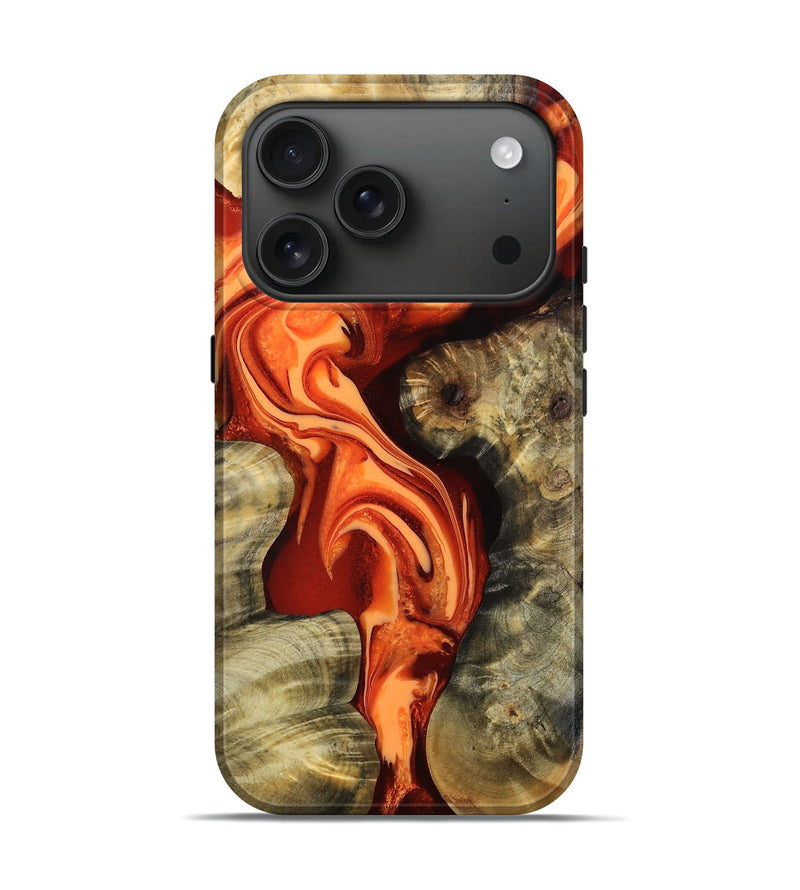 iPhone 17 Pro Wood Live Edge Phone Case - Dariana (Red, 784298)