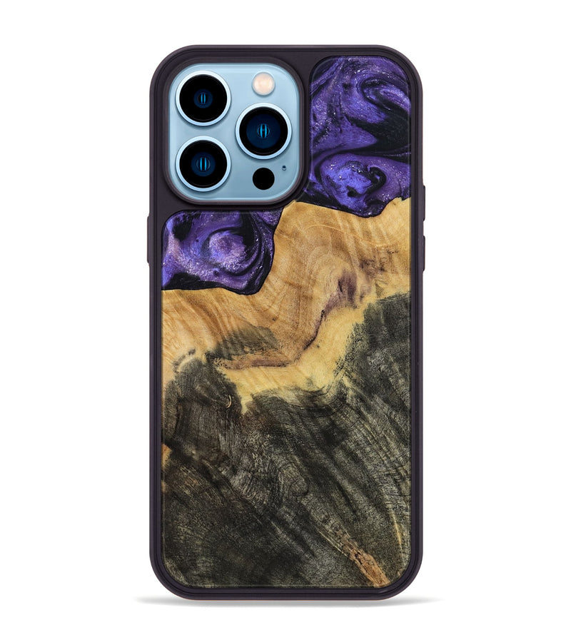 iPhone 14 Pro Max Wood Phone Case - Odessa (Purple, 784353)