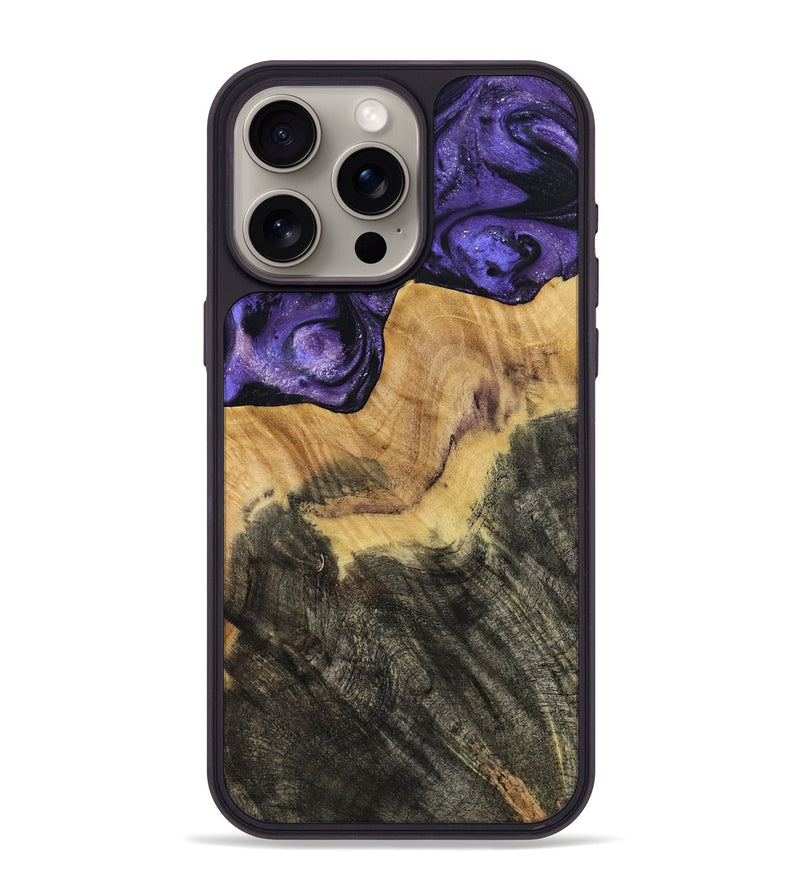 iPhone 15 Pro Max Wood Phone Case - Odessa (Purple, 784353)