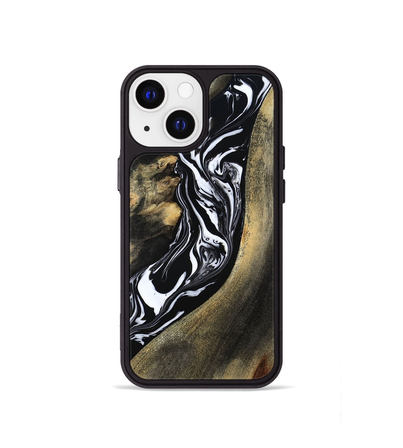 iPhone 13 mini Wood Phone Case - Emelia (Black & White, 784354)