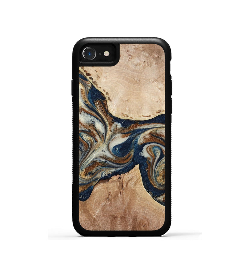 iPhone SE Wood Phone Case - Aaden (Teal & Gold, 784385)
