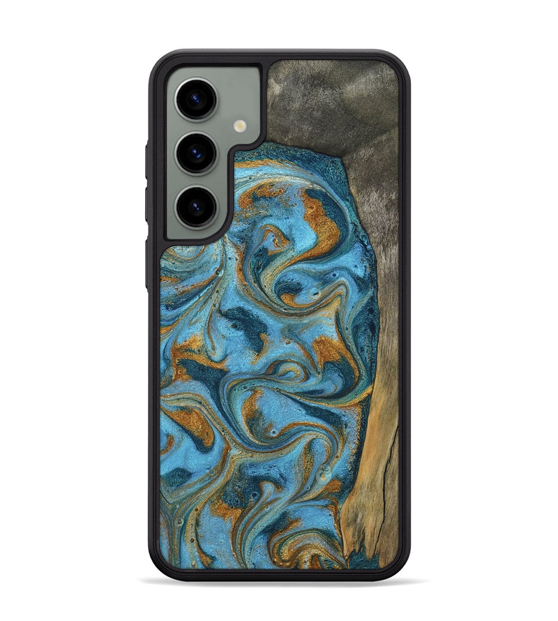 Galaxy S24 Plus Wood Phone Case - Denisse (Teal & Gold, 784386)