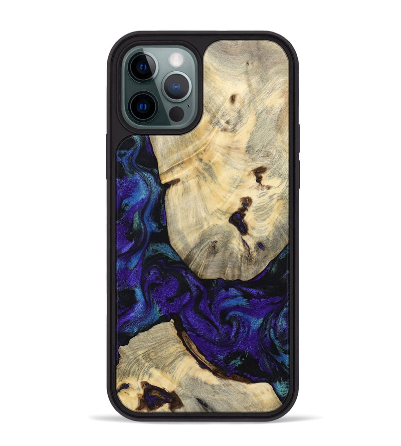 iPhone 12 Pro Max Wood Phone Case - Nelda (Purple, 784392)