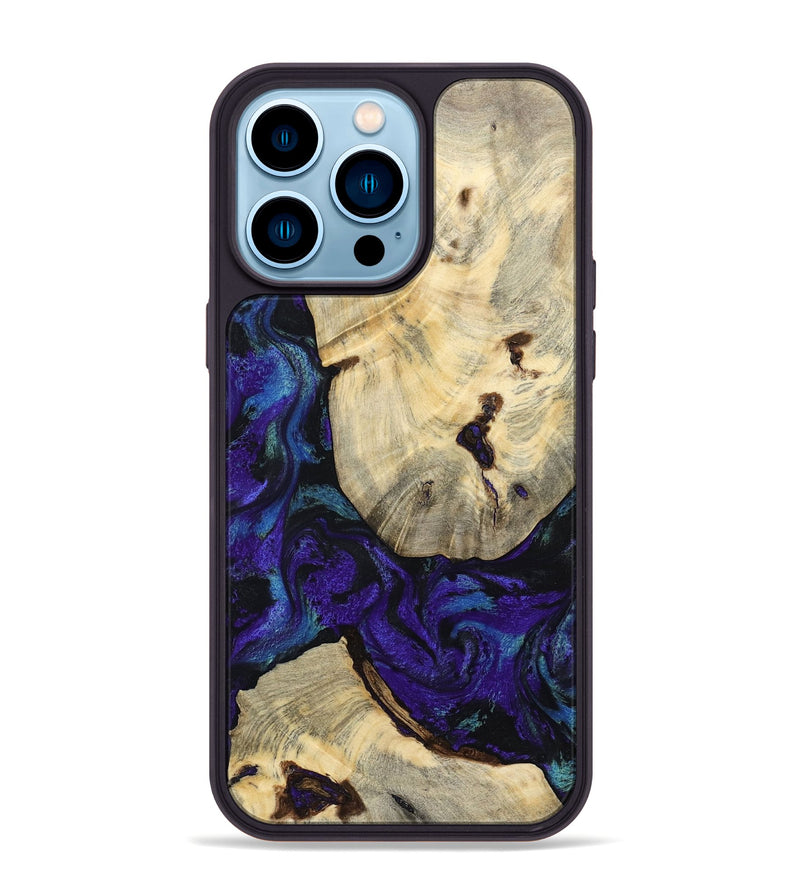 iPhone 14 Pro Max Wood Phone Case - Nelda (Purple, 784392)