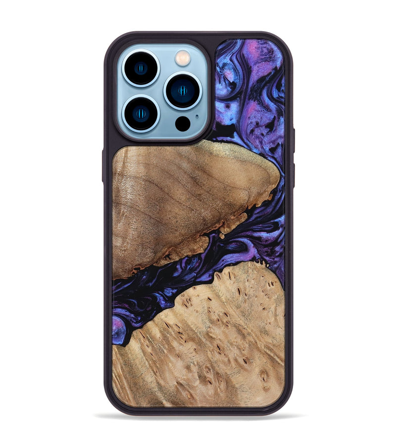 iPhone 14 Pro Max Wood Phone Case - Teena (Purple, 784395)