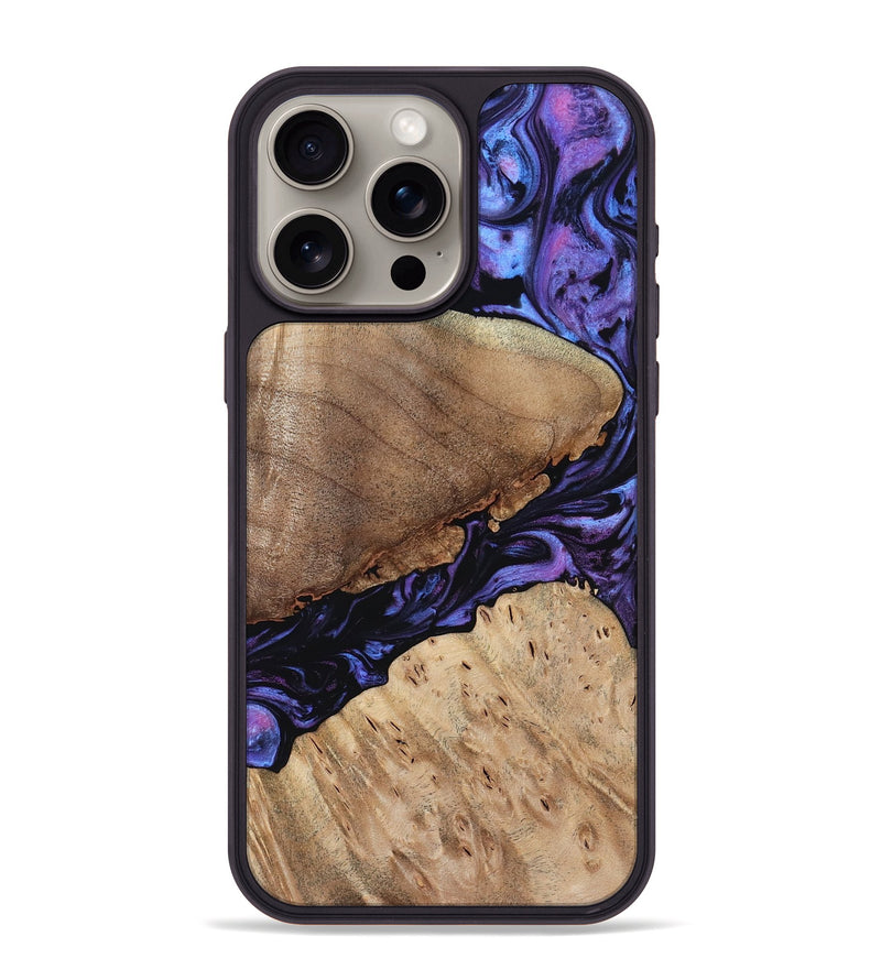 iPhone 15 Pro Max Wood Phone Case - Teena (Purple, 784395)