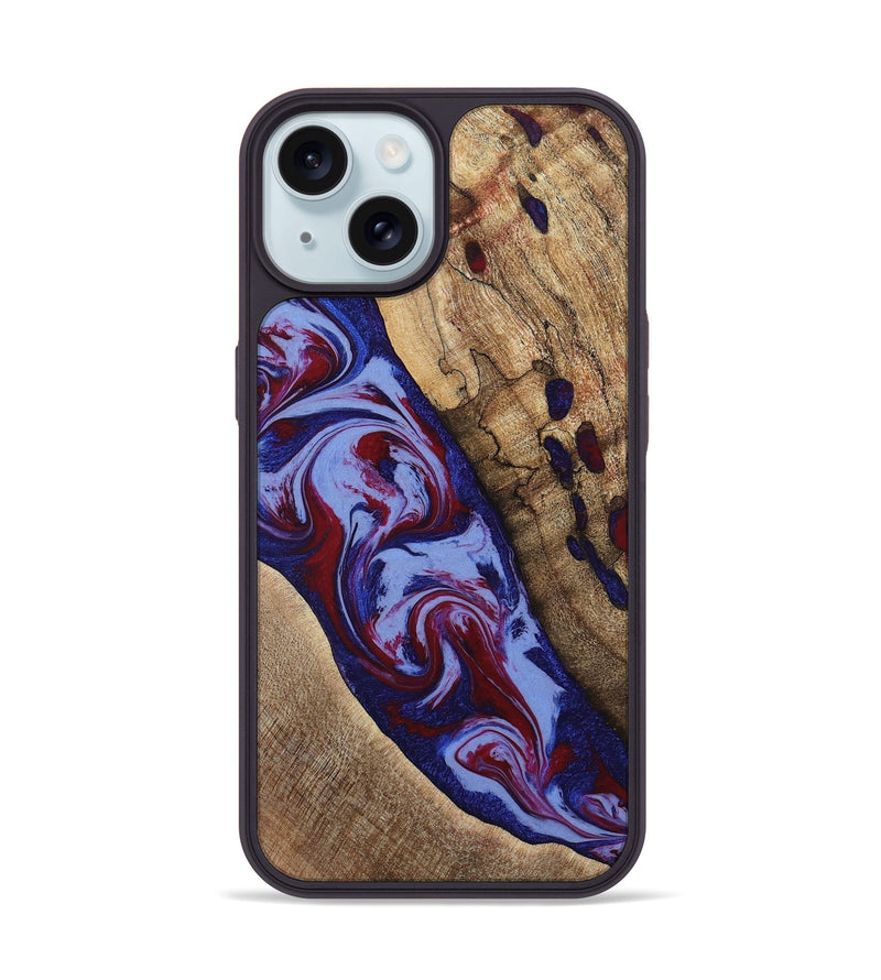iPhone 15 Wood Phone Case - Jairo (Red, 784421)