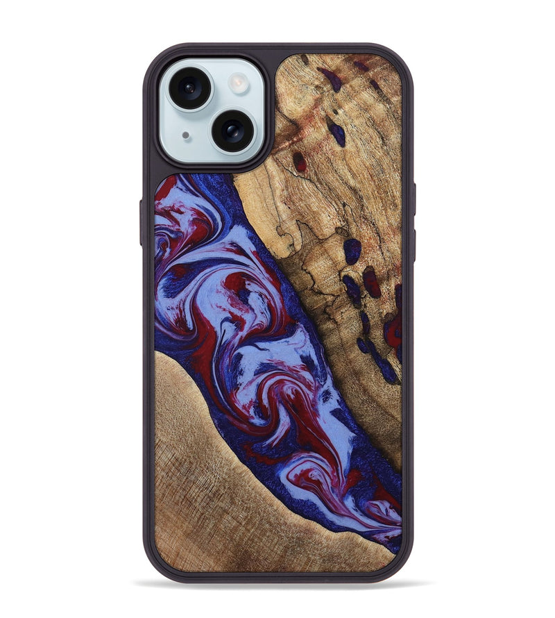 iPhone 15 Plus Wood Phone Case - Jairo (Red, 784421)