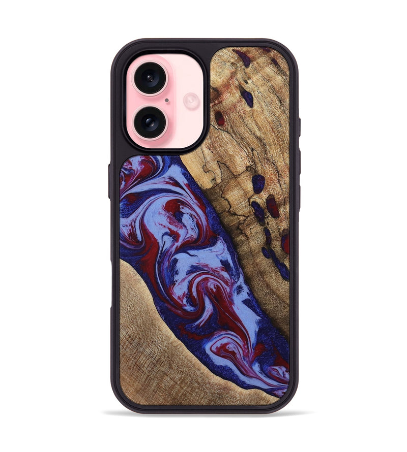 iPhone 16 Wood Phone Case - Jairo (Red, 784421)