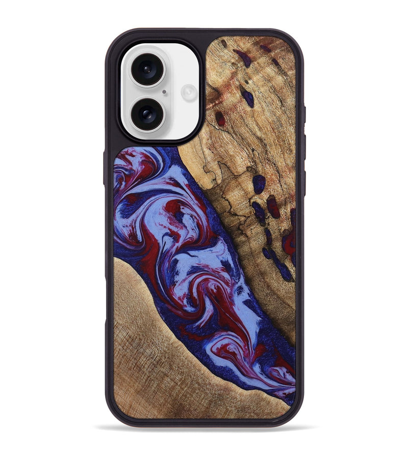 iPhone 16 Plus Wood Phone Case - Jairo (Red, 784421)