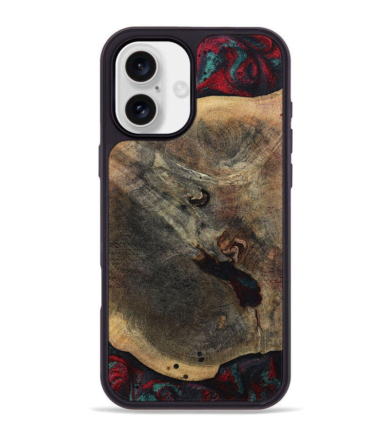 iPhone 16 Plus Wood Phone Case - Kiaan (Red, 784434)