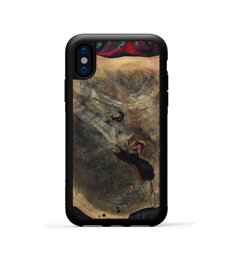 iPhone Xs Wood Phone Case - Kiaan (Red, 784434)