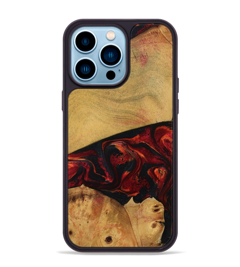 iPhone 14 Pro Max Wood Phone Case - Liz (Red, 784435)