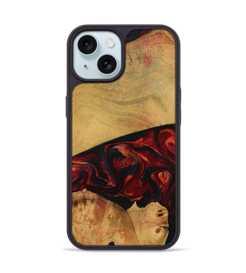 iPhone 15 Wood Phone Case - Liz (Red, 784435)