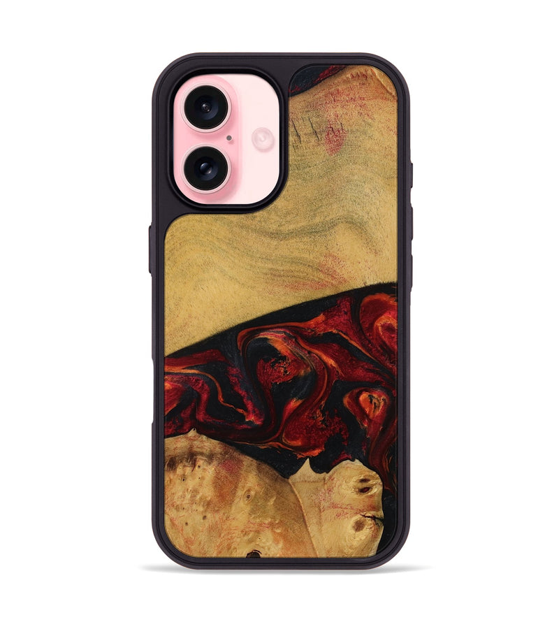 iPhone 16 Wood Phone Case - Liz (Red, 784435)