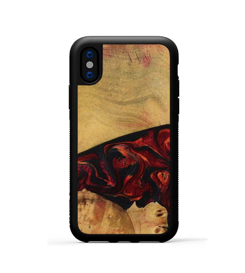 iPhone Xs Wood Phone Case - Liz (Red, 784435)