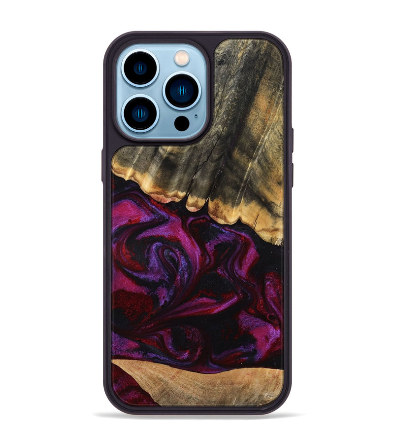 iPhone 14 Pro Max Wood Phone Case - Edwina (Purple, 784437)