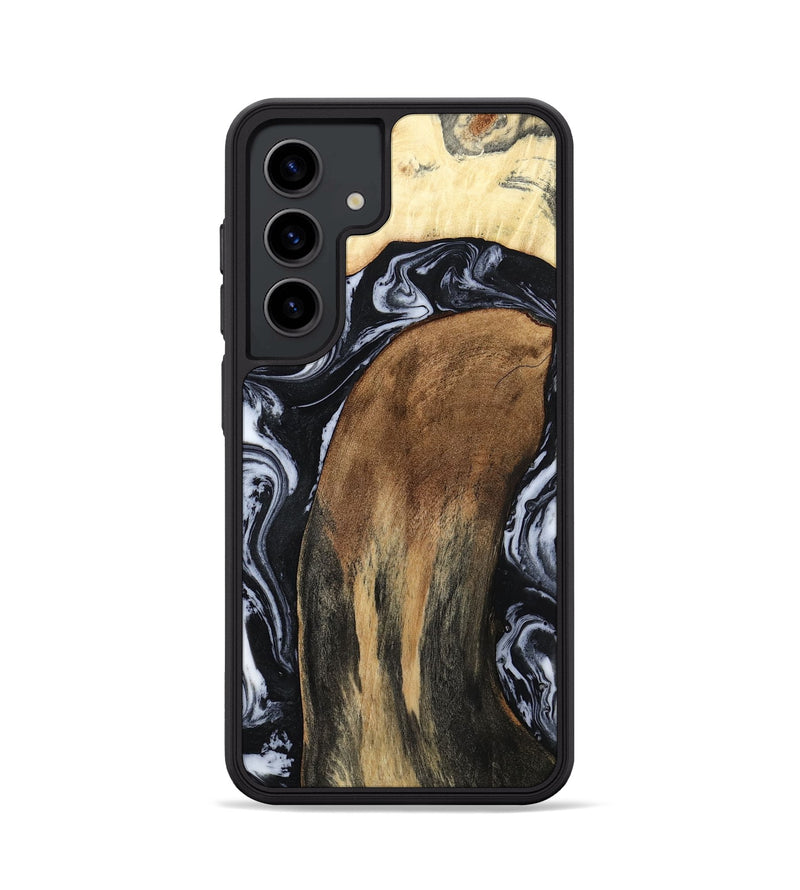 Galaxy S24 Wood Phone Case - Iona (Black & White, 784440)