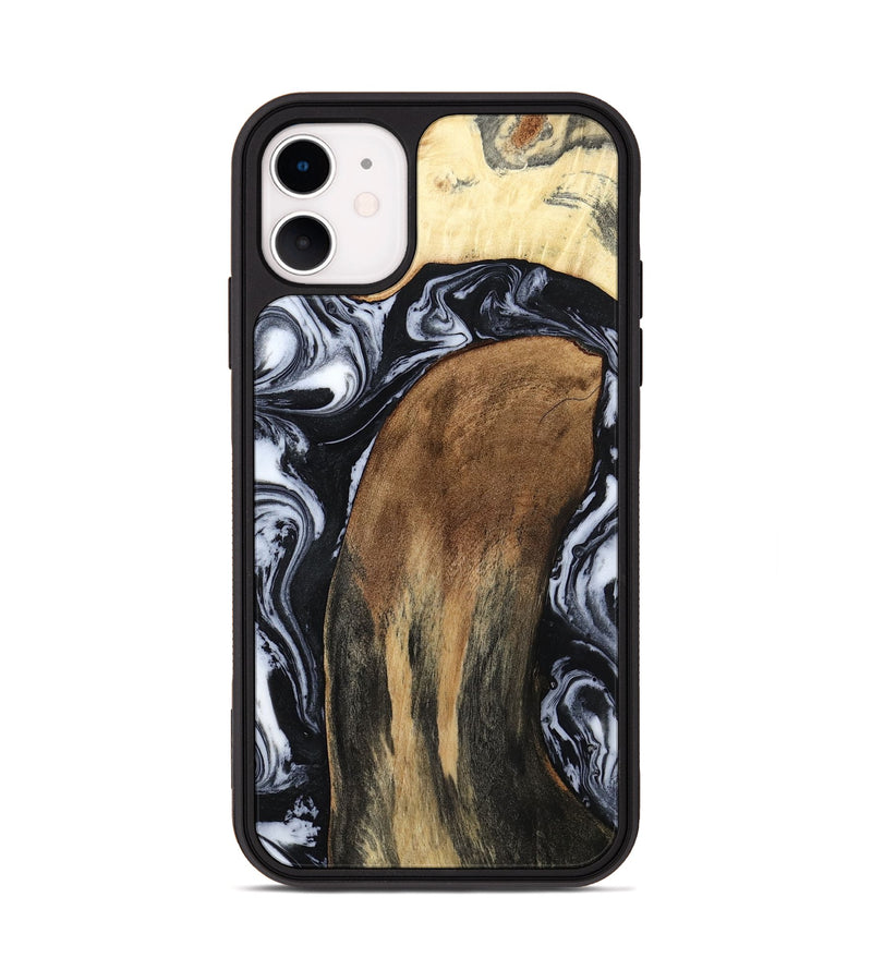 iPhone 11 Wood Phone Case - Iona (Black & White, 784440)