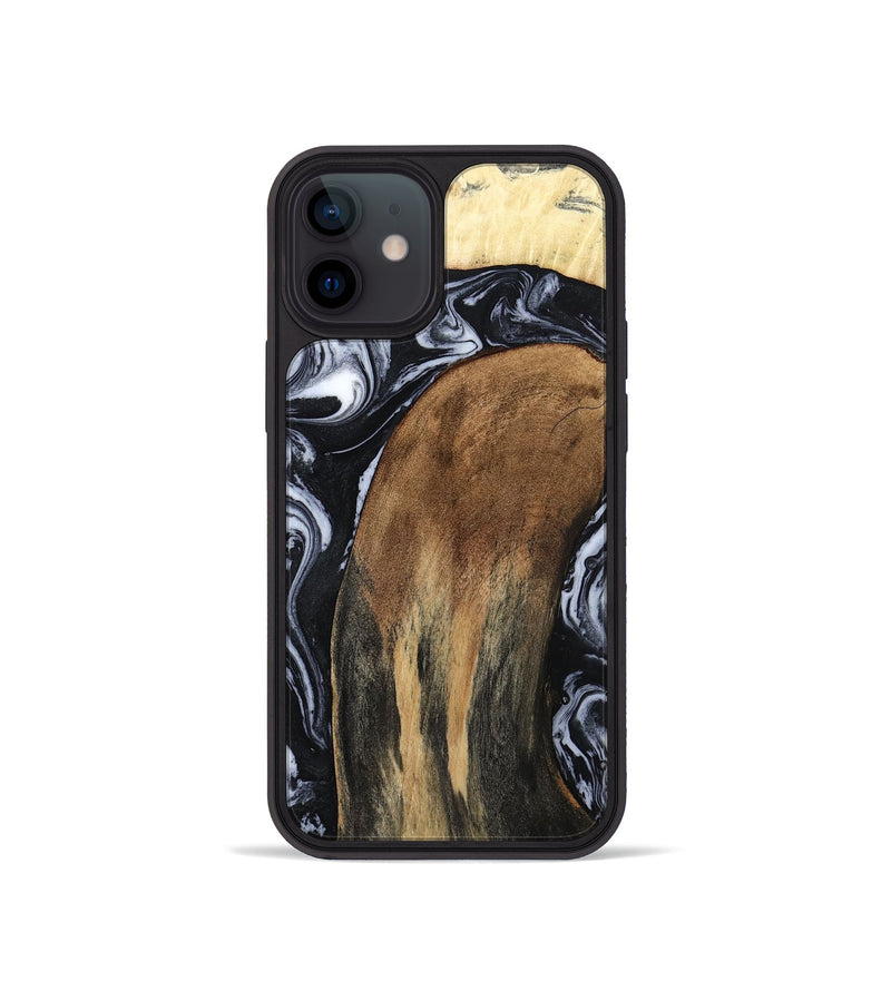 iPhone 12 mini Wood Phone Case - Iona (Black & White, 784440)