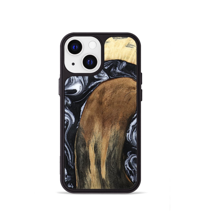 iPhone 13 mini Wood Phone Case - Iona (Black & White, 784440)