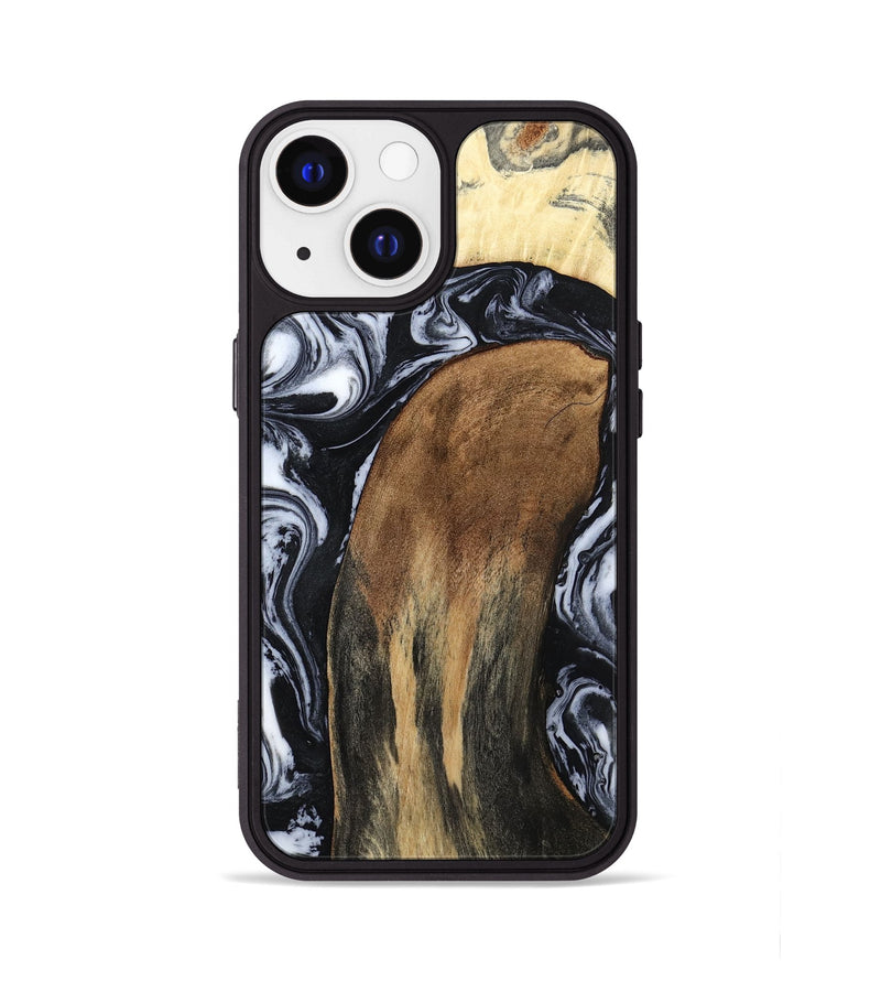 iPhone 13 Wood Phone Case - Iona (Black & White, 784440)