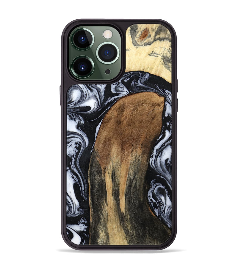 iPhone 13 Pro Max Wood Phone Case - Iona (Black & White, 784440)