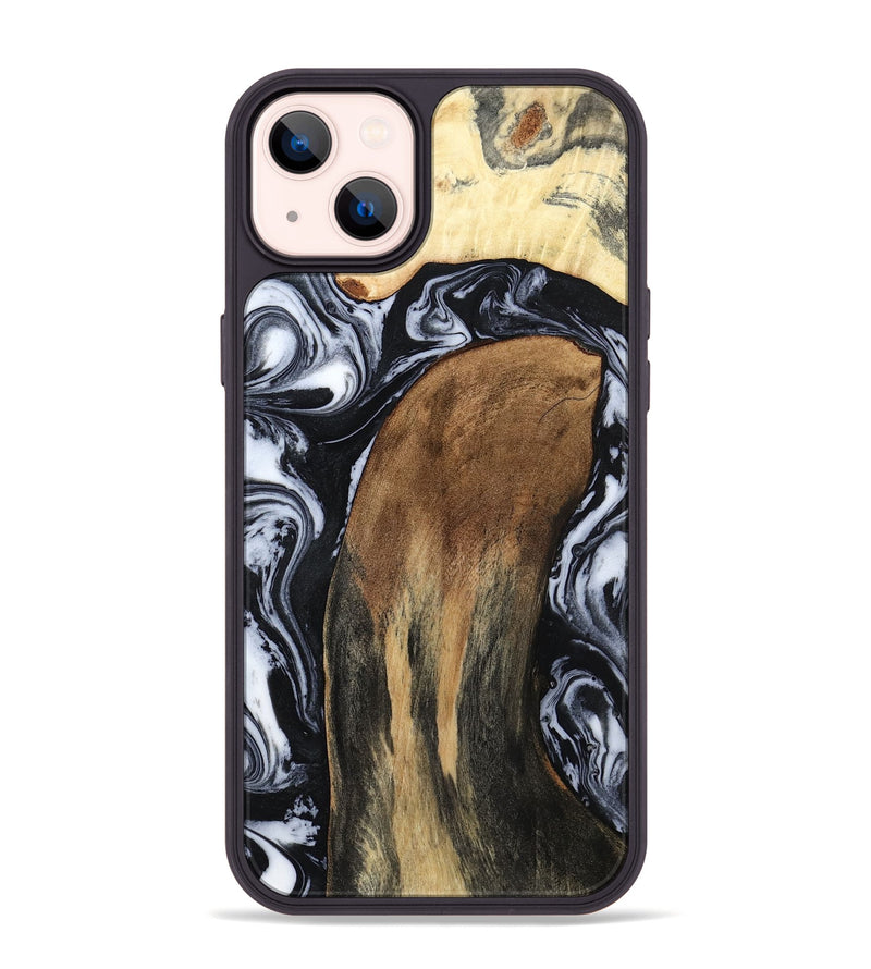 iPhone 14 Plus Wood Phone Case - Iona (Black & White, 784440)