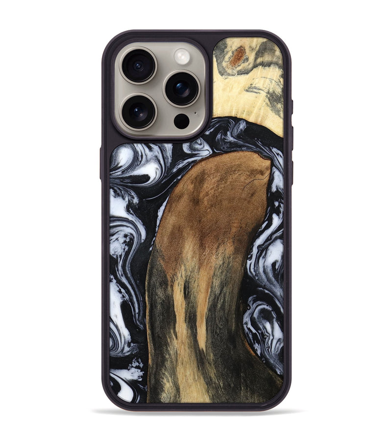 iPhone 15 Pro Max Wood Phone Case - Iona (Black & White, 784440)