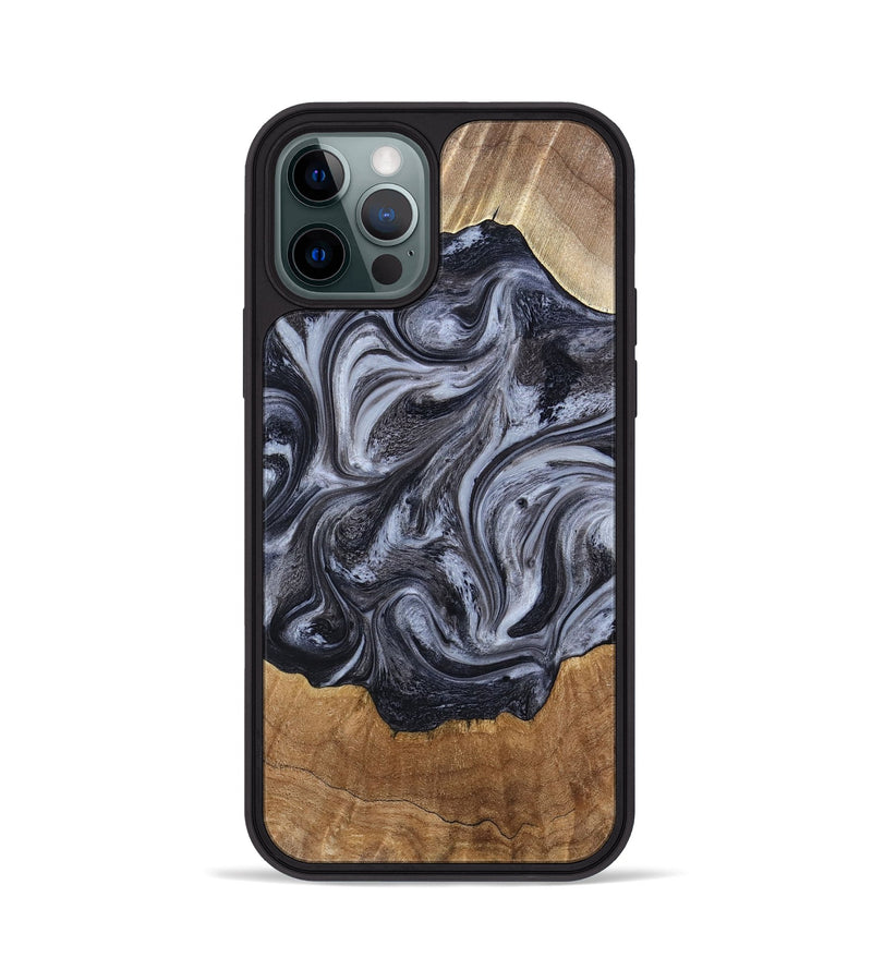 iPhone 12 Pro Wood Phone Case - Clifton (Black & White, 784447)
