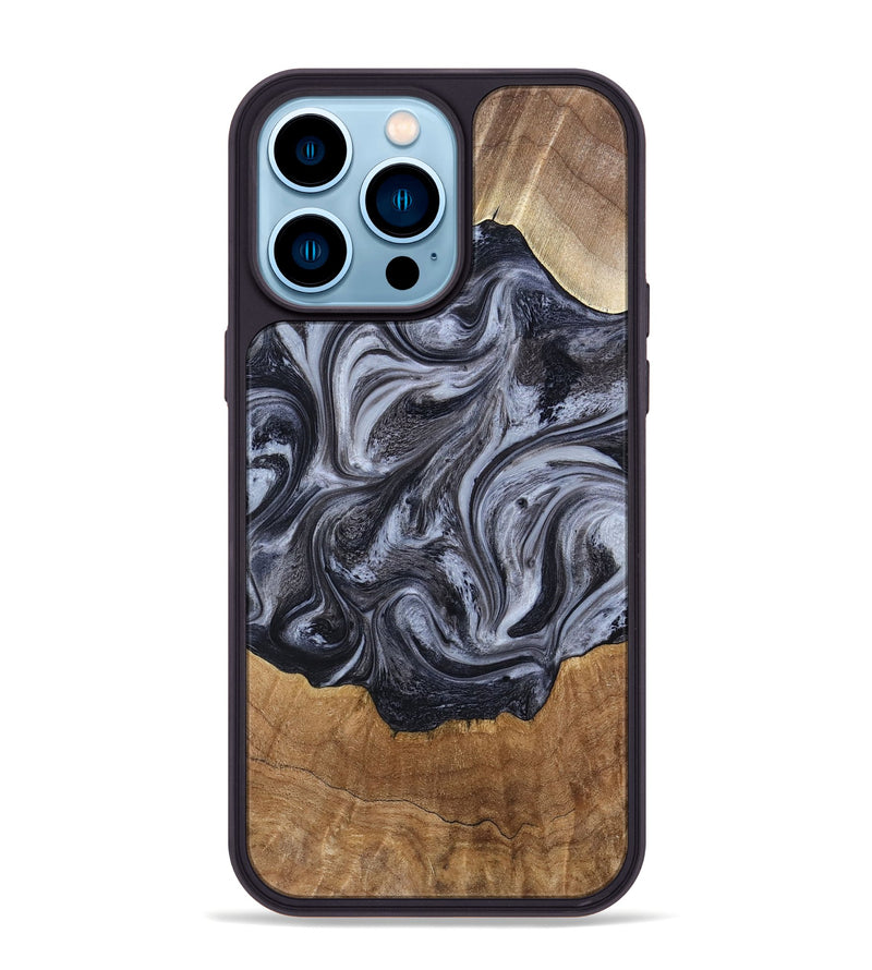 iPhone 14 Pro Max Wood Phone Case - Clifton (Black & White, 784447)