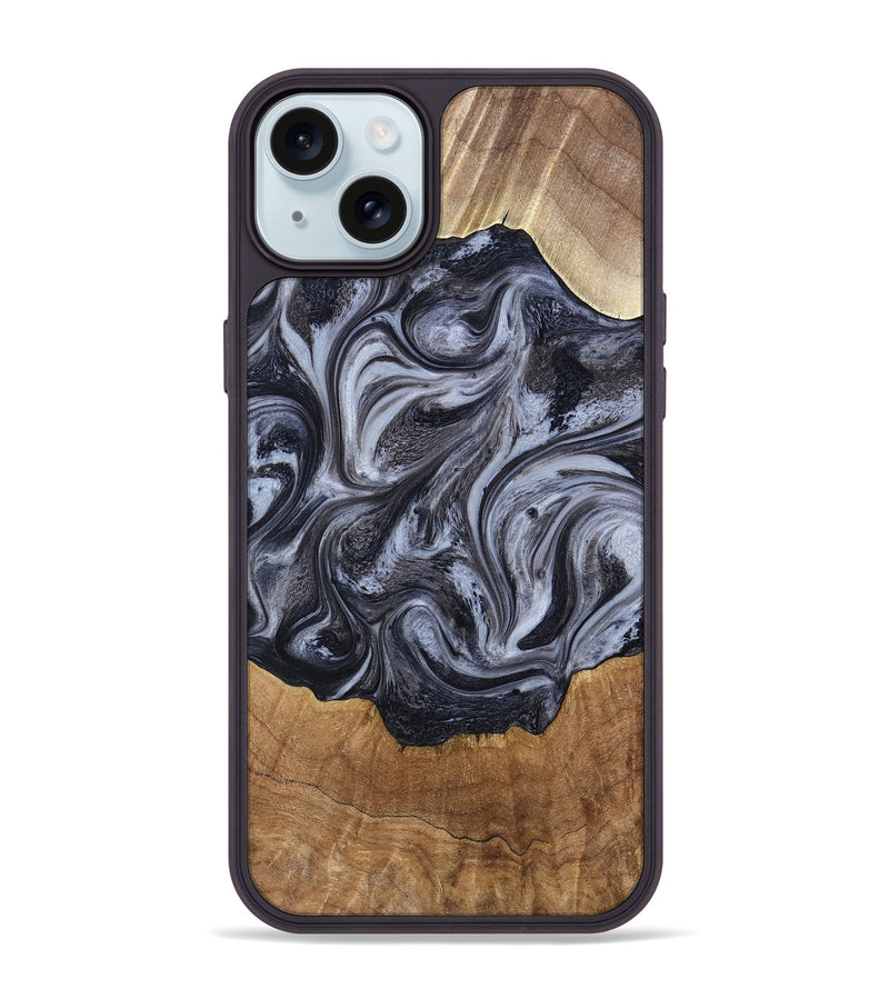 iPhone 15 Plus Wood Phone Case - Clifton (Black & White, 784447)