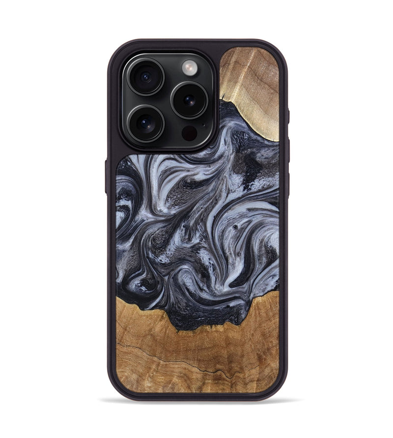 iPhone 15 Pro Wood Phone Case - Clifton (Black & White, 784447)