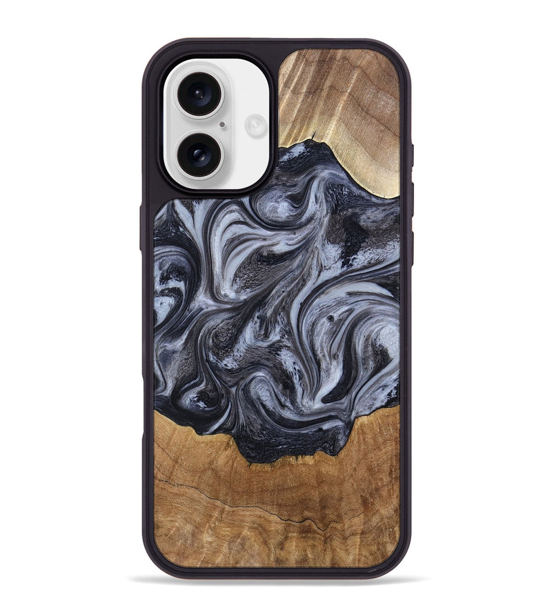 iPhone 16 Plus Wood Phone Case - Clifton (Black & White, 784447)