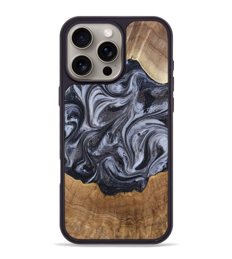 iPhone 16 Pro Max Wood Phone Case - Clifton (Black & White, 784447)